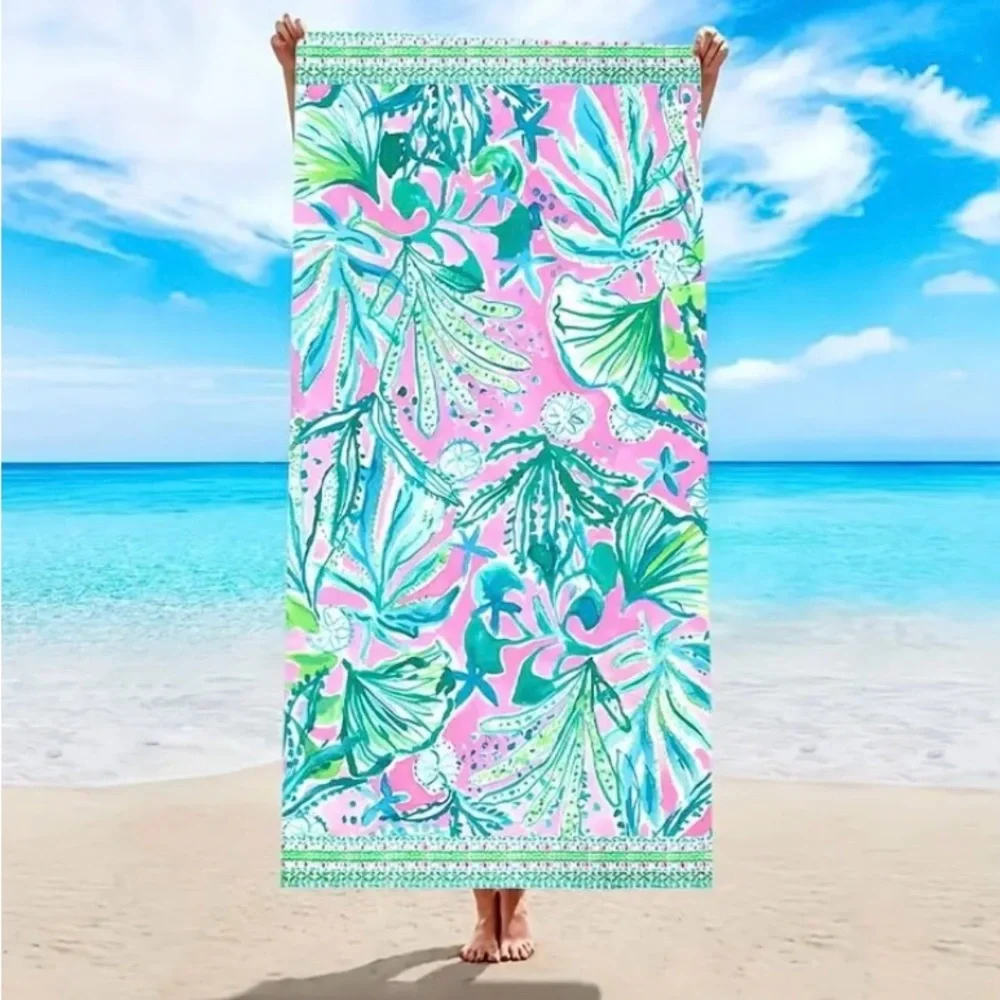 {NEW} Vibrant Pink and Green Beach Towel